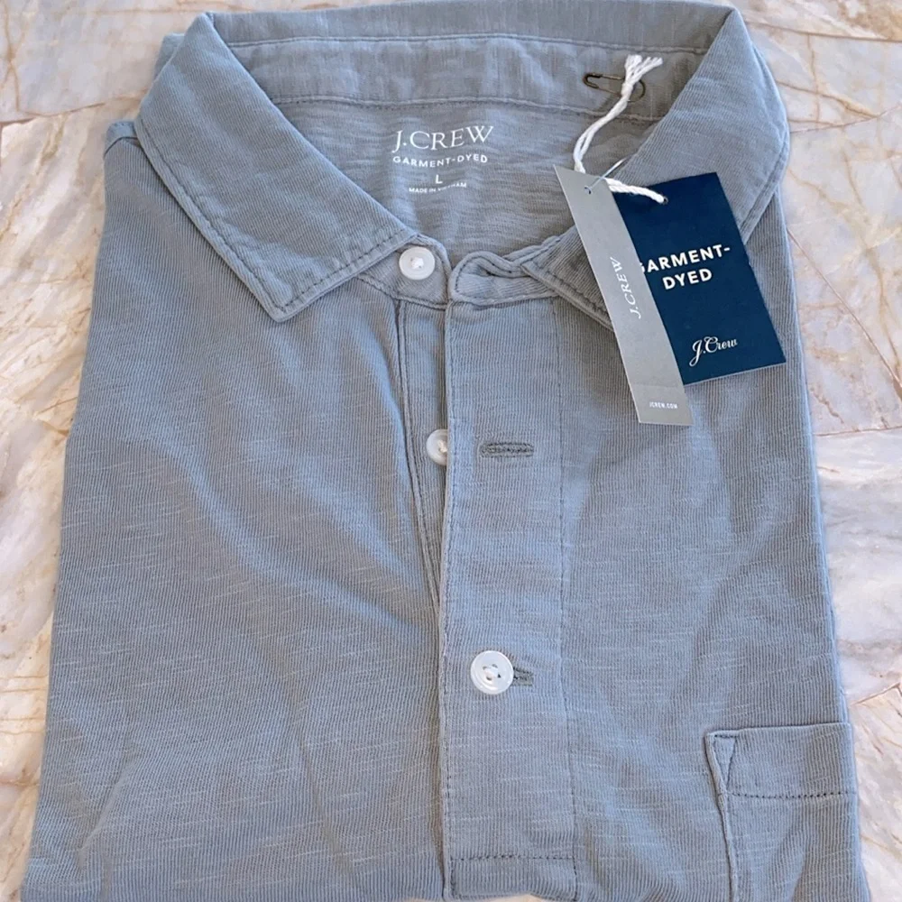 J.Crew Classic Gray polo shirt cotton pocket‎ Large
